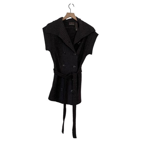 Fenn Wright Mason Women Short Sleeve Button Front Brown Wool Cardigan Size Small - Picture 1 of 8
